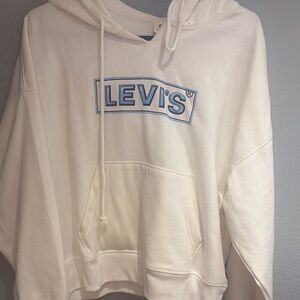 Levi's White Hoodie with Blue Logo